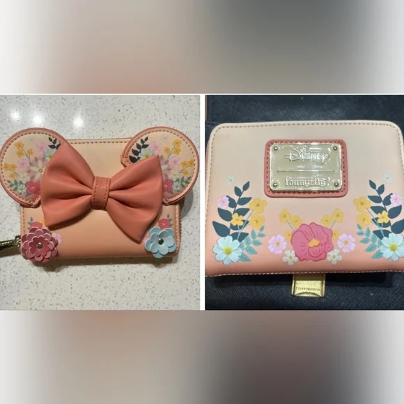 Loungefly Floral Minnie Mouse Wallet - Orange - Picture 1 of 4